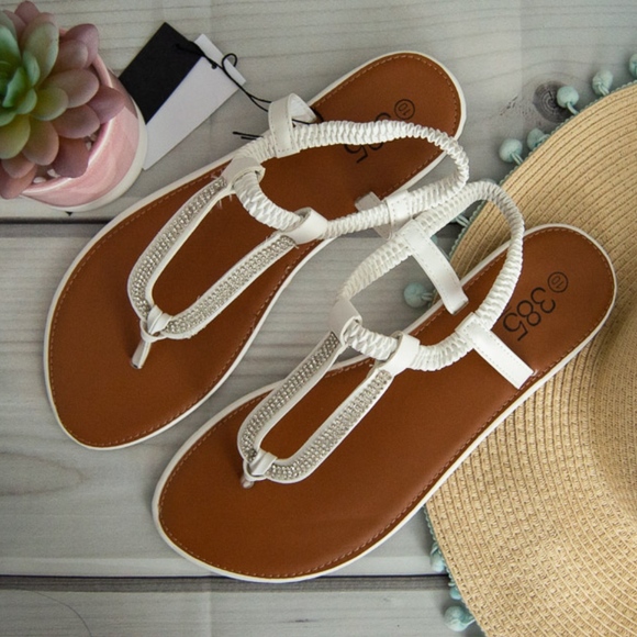 385 Fifth White Sandals - Picture 2 of 5